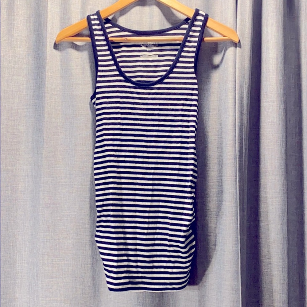 Ruched Striped Maternity Tank Top